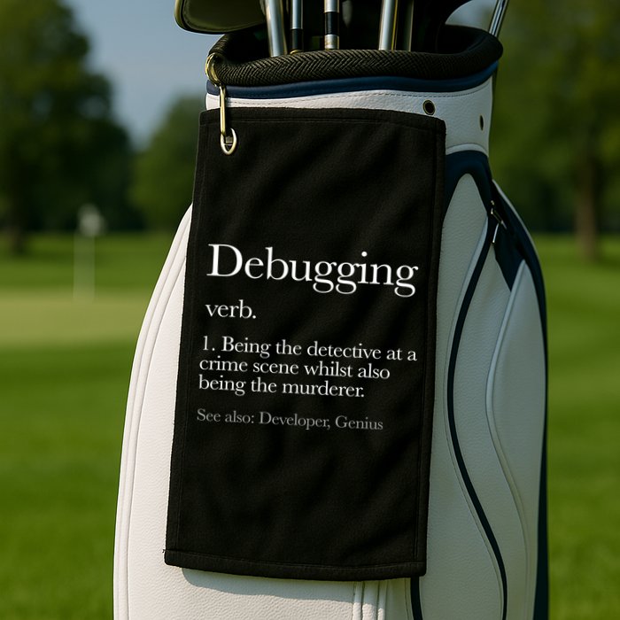 Debugging Definition Funny Coding Programming Golf Towel