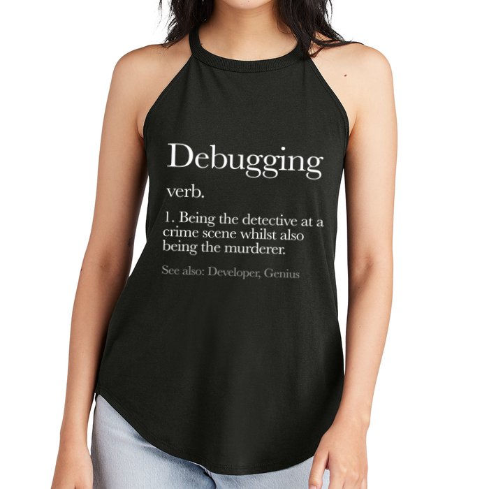 Debugging Definition Funny Coding Programming Women's Perfect Tri Rocker Tank