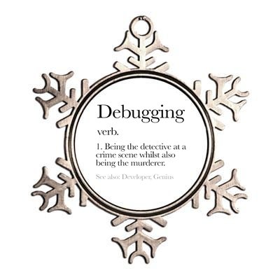 Debugging Definition Funny Coding Programming Metallic Star Ornament