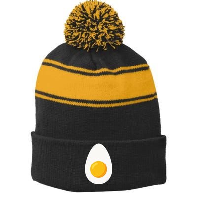 Deviled Egg Costume Funny Halloween Egg Costume Stripe Pom Pom Beanie