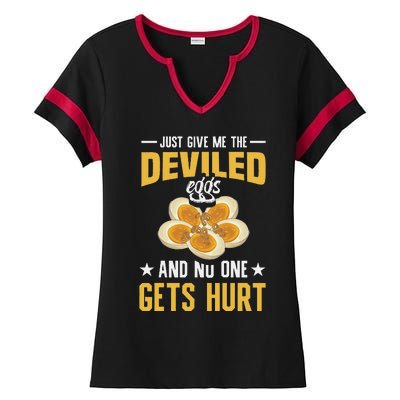 Deviled Eggs Container With Lid Holder Food Deviled Eggs Ladies Halftime Notch Neck Tee