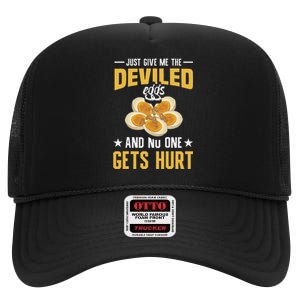 Deviled Eggs Container With Lid Holder Food Deviled Eggs High Crown Mesh Back Trucker Hat