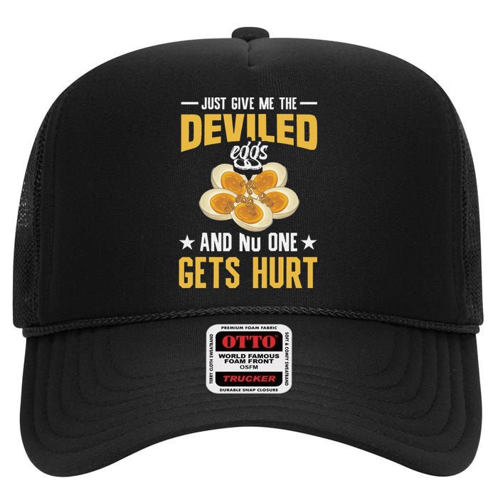 Deviled Eggs Container With Lid Holder Food Deviled Eggs High Crown Mesh Back Trucker Hat