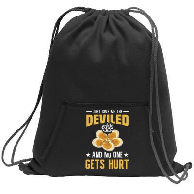 Deviled Eggs Container With Lid Holder Food Deviled Eggs Sweatshirt Cinch Pack Bag