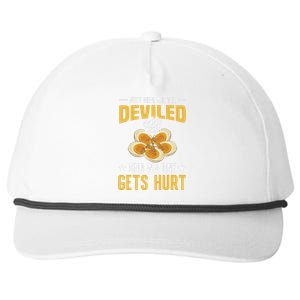 Deviled Eggs Container With Lid Holder Food Deviled Eggs Snapback Five-Panel Rope Hat