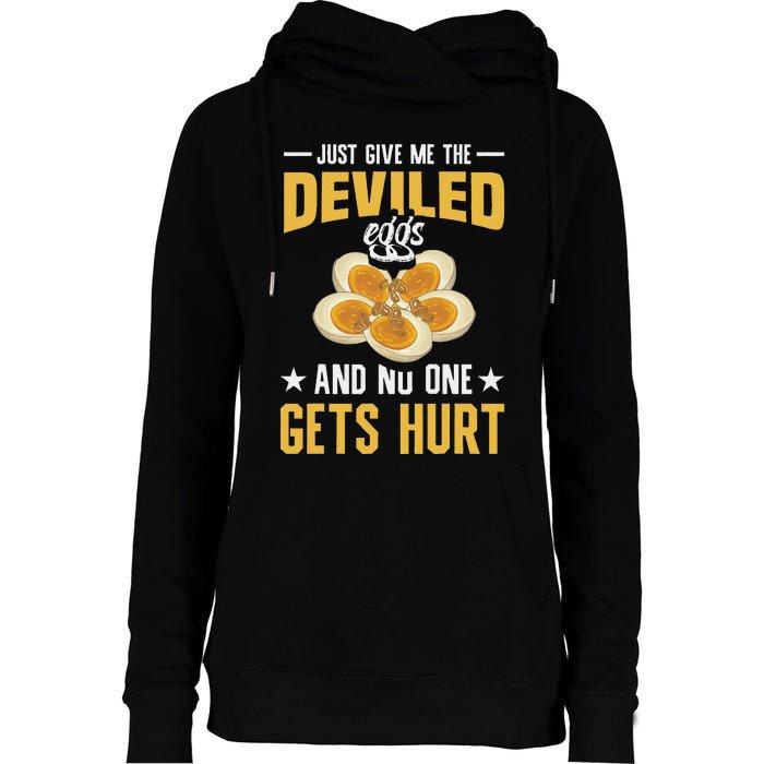 Deviled Eggs Container With Lid Holder Food Deviled Eggs Womens Funnel Neck Pullover Hood