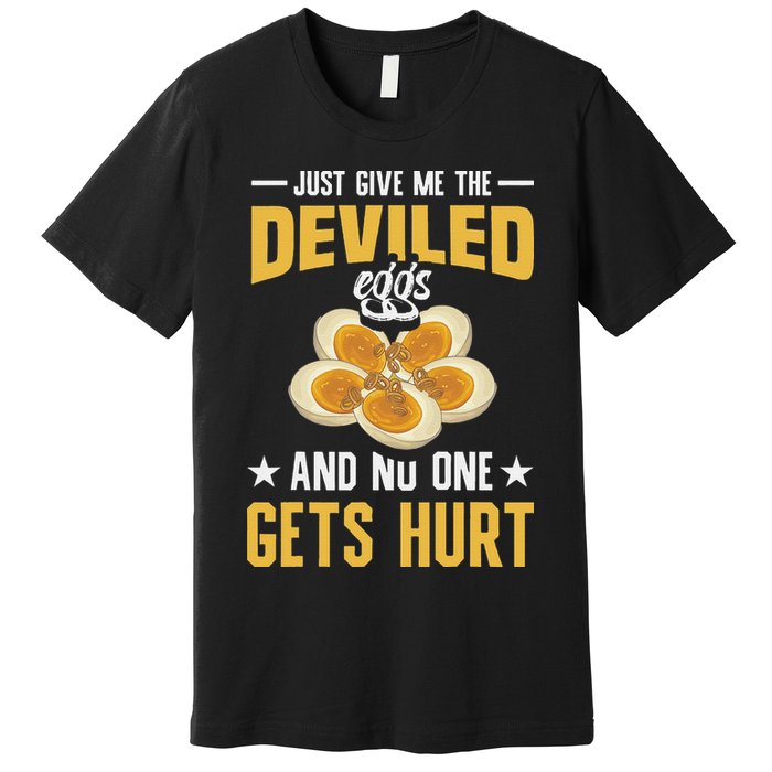 Deviled Eggs Container With Lid Holder Food Deviled Eggs Premium T-Shirt