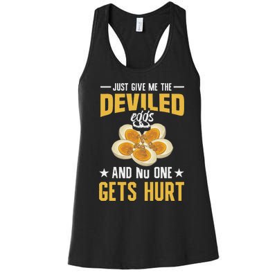 Deviled Eggs Container With Lid Holder Food Deviled Eggs Women's Racerback Tank