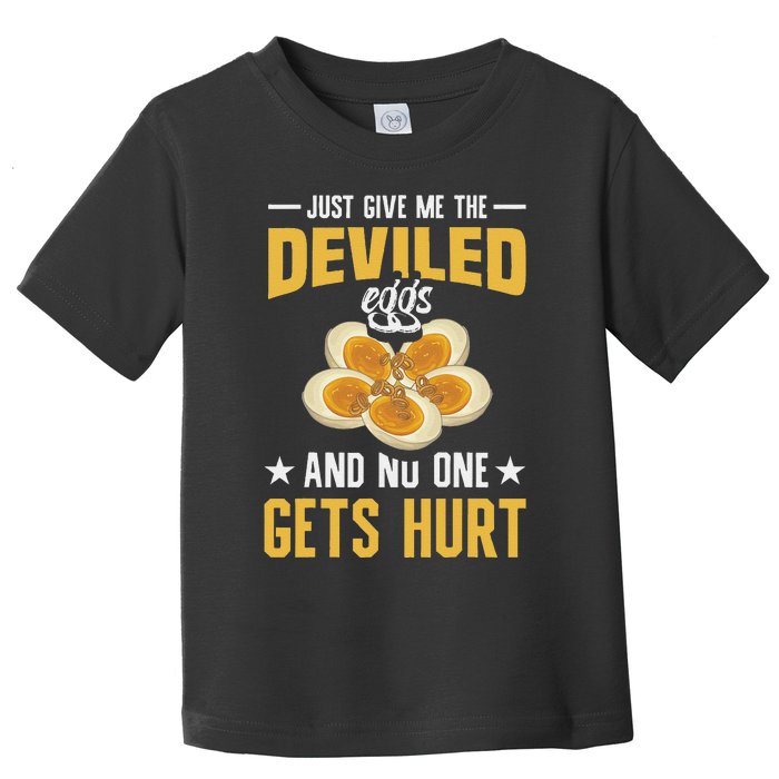 Deviled Eggs Container With Lid Holder Food Deviled Eggs Toddler T-Shirt