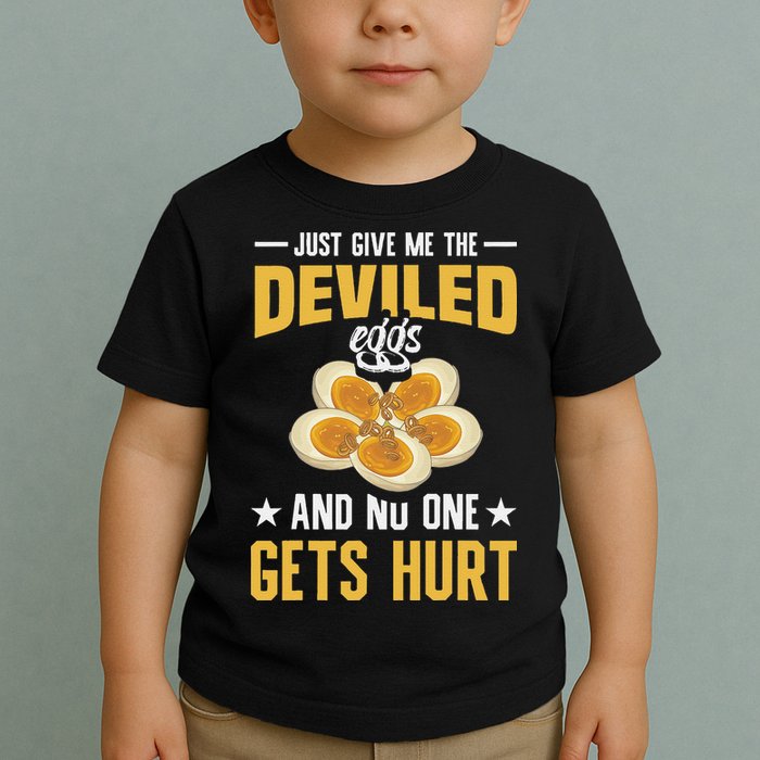 Deviled Eggs Container With Lid Holder Food Deviled Eggs Toddler T-Shirt
