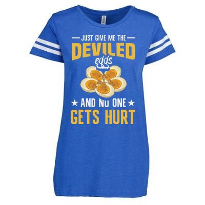 Deviled Eggs Container With Lid Holder Food Deviled Eggs Enza Ladies Jersey Football T-Shirt