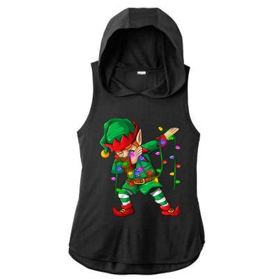 Dabbing Elf Costume Christmas Squad Boy Xmas Ladies PosiCharge Tri-Blend Wicking Draft Hoodie Tank