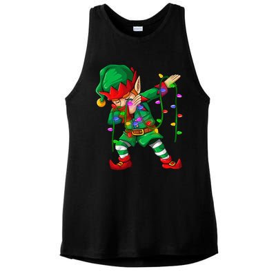 Dabbing Elf Costume Christmas Squad Boy Xmas Ladies PosiCharge Tri-Blend Wicking Tank