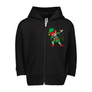 Dabbing Elf Costume Christmas Squad Boy Xmas Toddler Zip Fleece Hoodie