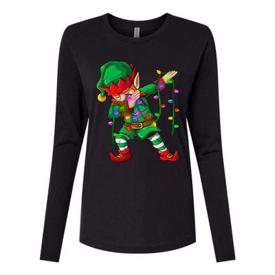 Dabbing Elf Costume Christmas Squad Boy Xmas Womens Cotton Relaxed Long Sleeve T-Shirt