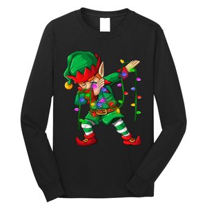 Dabbing Elf Costume Christmas Squad Boy Xmas Long Sleeve Shirt