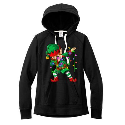 Dabbing Elf Costume Christmas Squad Boy Xmas Women's Fleece Hoodie