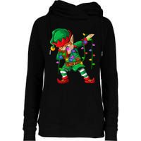 Dabbing Elf Costume Christmas Squad Boy Xmas Womens Funnel Neck Pullover Hood