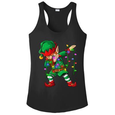 Dabbing Elf Costume Christmas Squad Boy Xmas Ladies PosiCharge Competitor Racerback Tank