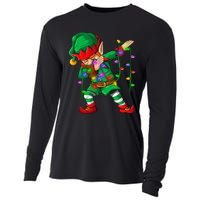 Dabbing Elf Costume Christmas Squad Boy Xmas Cooling Performance Long Sleeve Crew