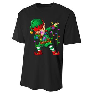 Dabbing Elf Costume Christmas Squad Boy Xmas Performance Sprint T-Shirt