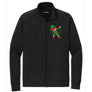 Dabbing Elf Costume Christmas Squad Boy Xmas Stretch Full-Zip Cadet Jacket