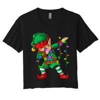 Dabbing Elf Costume Christmas Squad Boy Xmas Women's Crop Top Tee