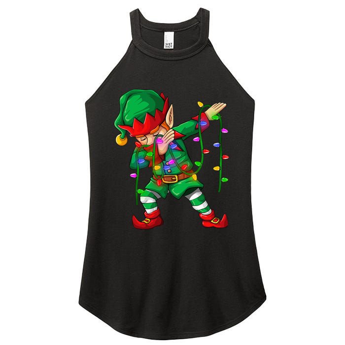 Dabbing Elf Costume Christmas Squad Boy Xmas Women's Perfect Tri Rocker Tank