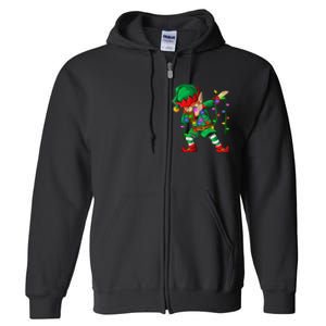 Dabbing Elf Costume Christmas Squad Boy Xmas Full Zip Hoodie