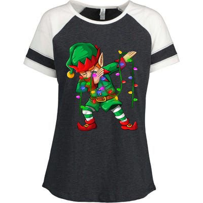 Dabbing Elf Costume Christmas Squad Boy Xmas Enza Ladies Jersey Colorblock Tee