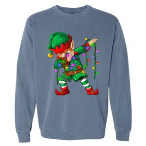 Dabbing Elf Costume Christmas Squad Boy Xmas Garment-Dyed Sweatshirt