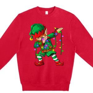 Dabbing Elf Costume Christmas Squad Boy Xmas Premium Crewneck Sweatshirt