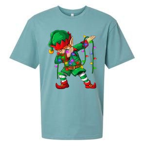 Dabbing Elf Costume Christmas Squad Boy Xmas Sueded Cloud Jersey T-Shirt