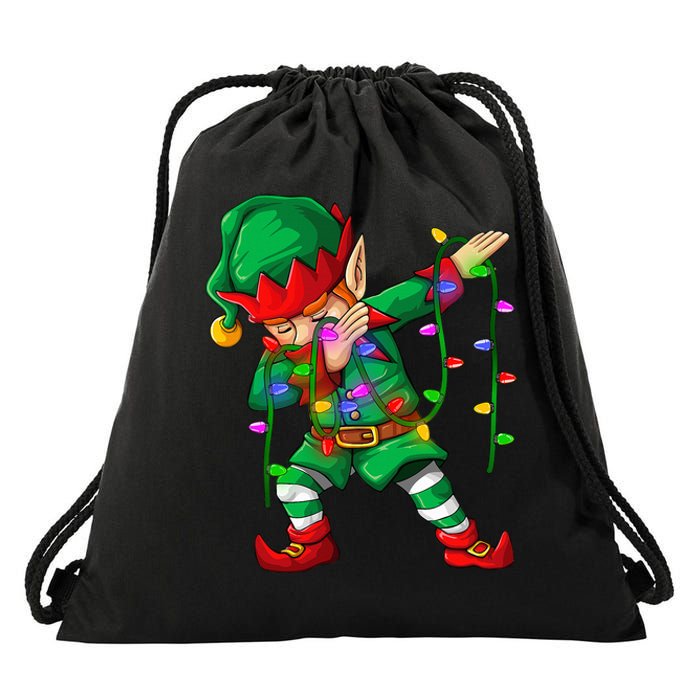 Dabbing Elf Costume Christmas Squad Drawstring Bag