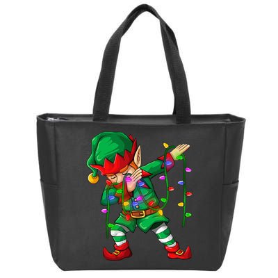 Dabbing Elf Costume Christmas Squad Zip Tote Bag