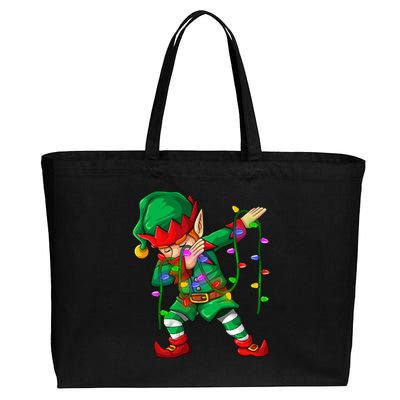 Dabbing Elf Costume Christmas Squad Cotton Canvas Jumbo Tote