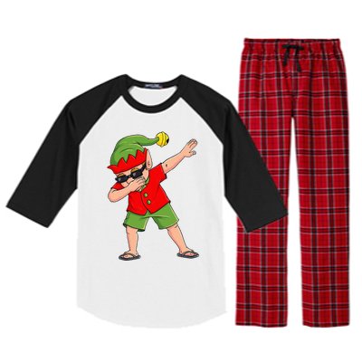 Dabbing Elf Christmas In July Summer Xmas Dab Raglan Sleeve Pajama Set