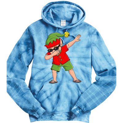 Dabbing Elf Christmas In July Summer Xmas Dab Tie Dye Hoodie
