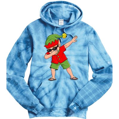 Dabbing Elf Christmas In July Summer Xmas Dab Tie Dye Hoodie