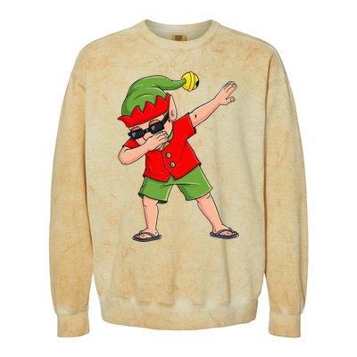 Dabbing Elf Christmas In July Summer Xmas Dab Colorblast Crewneck Sweatshirt