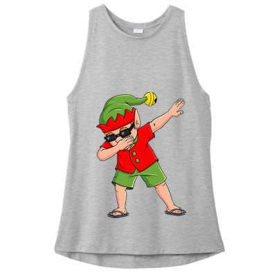 Dabbing Elf Christmas In July Summer Xmas Dab Ladies PosiCharge Tri-Blend Wicking Tank
