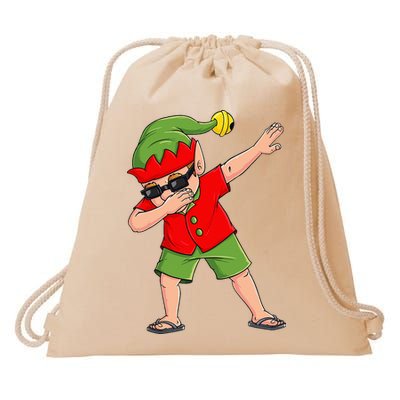 Dabbing Elf Christmas In July Summer Xmas Dab Drawstring Bag