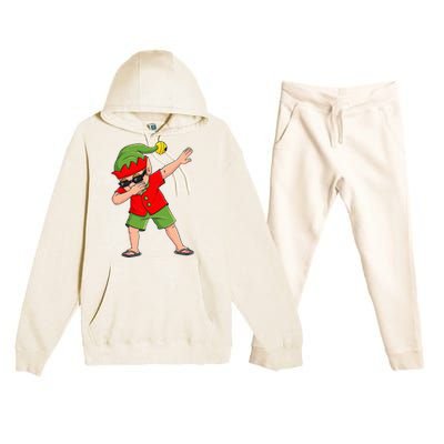 Dabbing Elf Christmas In July Summer Xmas Dab Premium Hooded Sweatsuit Set