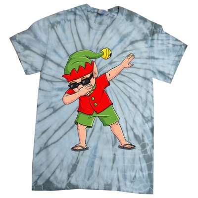 Dabbing Elf Christmas In July Summer Xmas Dab Tie-Dye T-Shirt