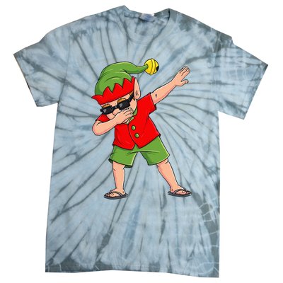 Dabbing Elf Christmas In July Summer Xmas Dab Tie-Dye T-Shirt