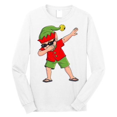 Dabbing Elf Christmas In July Summer Xmas Dab Long Sleeve Shirt