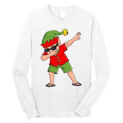 Dabbing Elf Christmas In July Summer Xmas Dab Long Sleeve Shirt