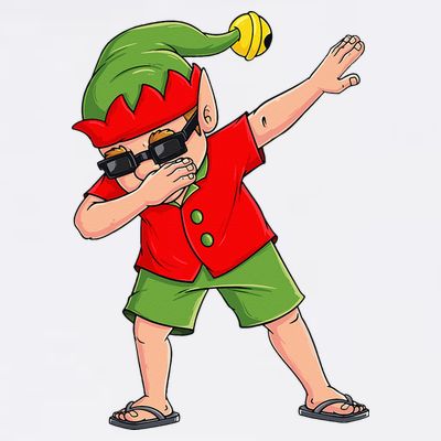 Dabbing Elf Christmas In July Summer Xmas Dab T-Shirt
