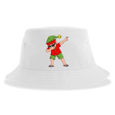 Dabbing Elf Christmas In July Summer Xmas Dab Sustainable Bucket Hat