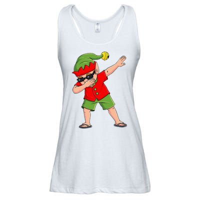 Dabbing Elf Christmas In July Summer Xmas Dab Ladies Essential Flowy Tank